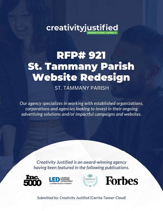 RFP #921: Website Redesign proposal cover