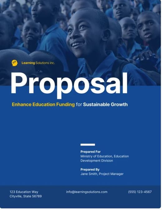 Education Funding Proposal proposal cover
